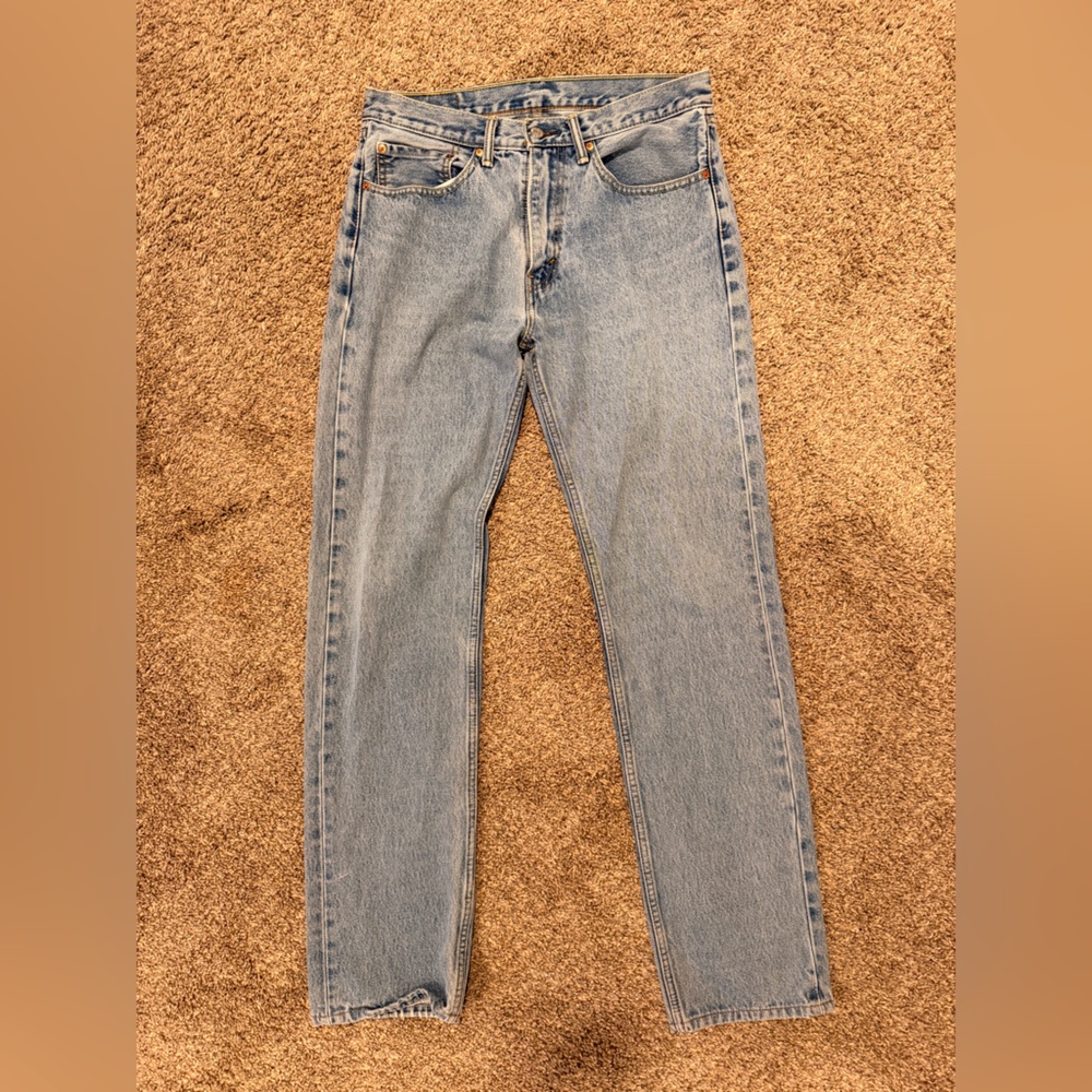 Levi's Light Blue High-Rise Straight-Leg Jeans